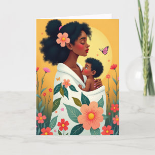 Moederdagkaart met bloemendecor kaart