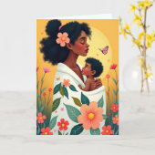 Moederdagkaart met bloemendecor kaart (Gele Bloem)