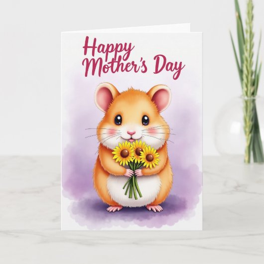 Moederdagkaart met bloemendier kaart (Voorkant)