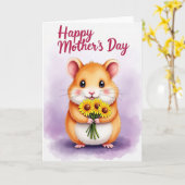Moederdagkaart met bloemendier kaart (Gele Bloem)