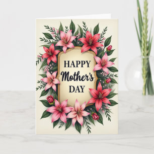 Moederdagkaart met bloemenframe kaart