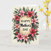 Moederdagkaart met bloemenframe kaart (Gele Bloem)