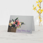 Moederdagkaart met bloemenmand kaart (Gele Bloem)