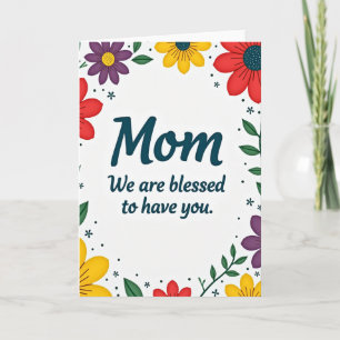 Moederdagkaart met bloemenwens kaart