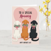 Moederdagkaart met bloemhonden kaart (Gele Bloem)