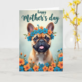 Moederdagkaart met bloemige puppy kaart (Gele Bloem)