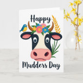 Moederdagkaart met bloemkoe kaart (Gele Bloem)