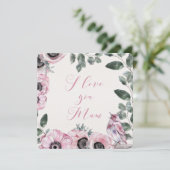 Moederdagkaart met bloemmotief bedankkaart (Staand voorkant)
