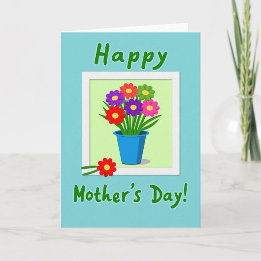 Moederdagkaart met bloempot kaart (Voorkant)
