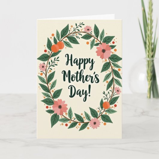 Moederdagkaart met botanisch ontwerp kaart (Voorkant)