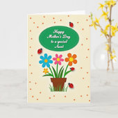 Moederdagkaart met botanische insecten kaart (Gele Bloem)