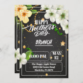 Moederdagkaart met cadeau en bloemen feestdagenkaart (Voorkant / Achterkant)