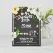 Moederdagkaart met cadeau en bloemen feestdagenkaart (Staand voorkant)