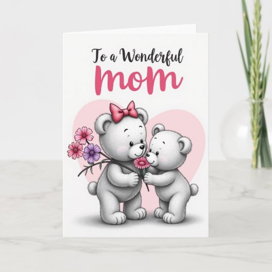 Moederdagkaart met de liefste beren kaart (Voorkant)