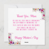 Moederdagkaart met eigen foto en bloemendesign  feestdagenkaart (Achterkant)