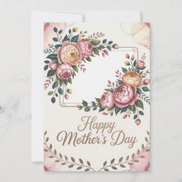 Moederdagkaart met elegante rooslijst feestdagenkaart