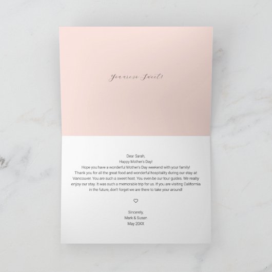 Moederdagkaart met Eucalyptus Pioenrozen Kaart (Binnen)