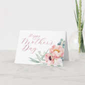 Moederdagkaart met Eucalyptus Pioenrozen Kaart (Voorkant)