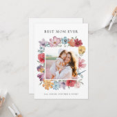 Moederdagkaart met foto 'Beste moeder ooit' Kaart (Voorkant / Achterkant in situ)