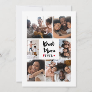 Moederdagkaart met foto collage 'Beste moeder ooit Feestdagenkaart