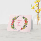 Moederdagkaart met geometrische krans kaart (Gele Bloem)