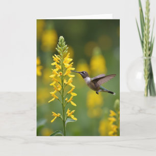 Moederdagkaart met Gouden Bloesem Vogel Kaart