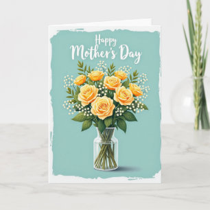 Moederdagkaart met Gouden Rozen Kaart