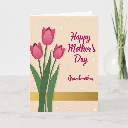 Moederdagkaart met groene steel kaart (Voorkant)