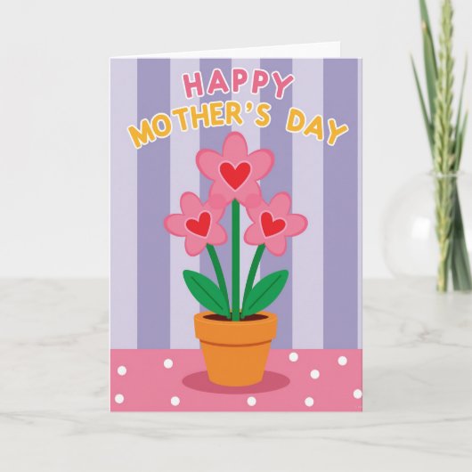 Moederdagkaart met Hartbloemen Kaart (Voorkant)