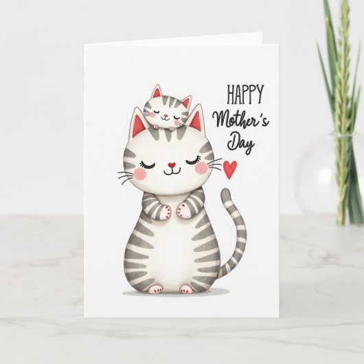 Moederdagkaart met katten kaart (Voorkant)