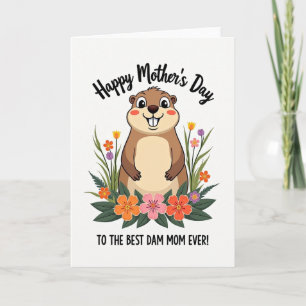 Moederdagkaart met knaagdierbloemen kaart