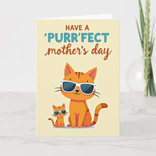Moederdagkaart met koele katten kaart (Voorkant)