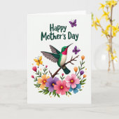 Moederdagkaart met Kolibrie Kaart (Gele Bloem)