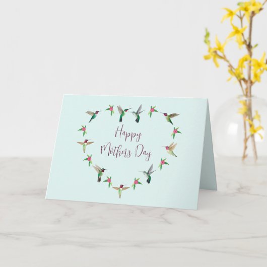 Moederdagkaart met kolibrie kaart (Gele Bloem)