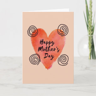 Moederdagkaart met koraalroze liefde kaart