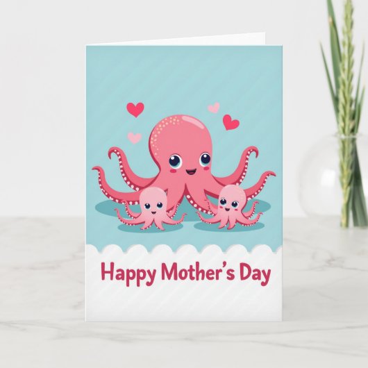 Moederdagkaart met liefdevolle Octopus Kaart (Voorkant)