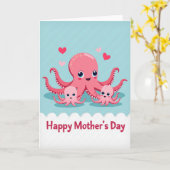 Moederdagkaart met liefdevolle Octopus Kaart (Gele Bloem)