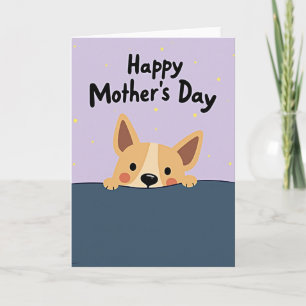 Moederdagkaart met matte cute hond kaart