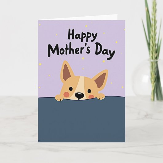 Moederdagkaart met matte cute hond kaart (Voorkant)