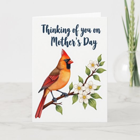 Moederdagkaart met matte vogel tak kaart (Voorkant)
