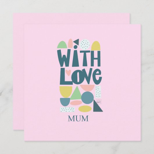 Moederdagkaart met moderne handgeschreven tekst en (Voorkant / Achterkant)