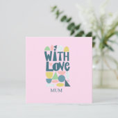 Moederdagkaart met moderne handgeschreven tekst en (Staand voorkant)