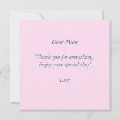Moederdagkaart met moderne handgeschreven tekst en (Achterkant)
