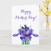 Moederdagkaart met paarse irissen kaart (Gele Bloem)
