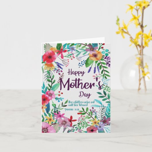 Moederdagkaart met religieuze inhoud kaart (Gele Bloem)