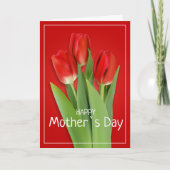 Moederdagkaart met rode tulpen kaart (Voorkant)