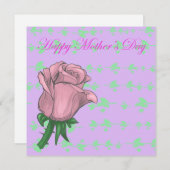 Moederdagkaart met roos feestdagenkaart (Voorkant / Achterkant)