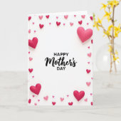 Moederdagkaart met roze harten kaart (Gele Bloem)
