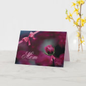Moederdagkaart met roze roosknop kaart (Gele Bloem)