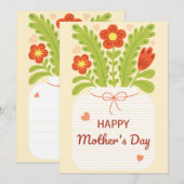 Moederdagkaart met ruimte voor je persoonlijke ber feestdagenkaart (Voorkant / Achterkant)